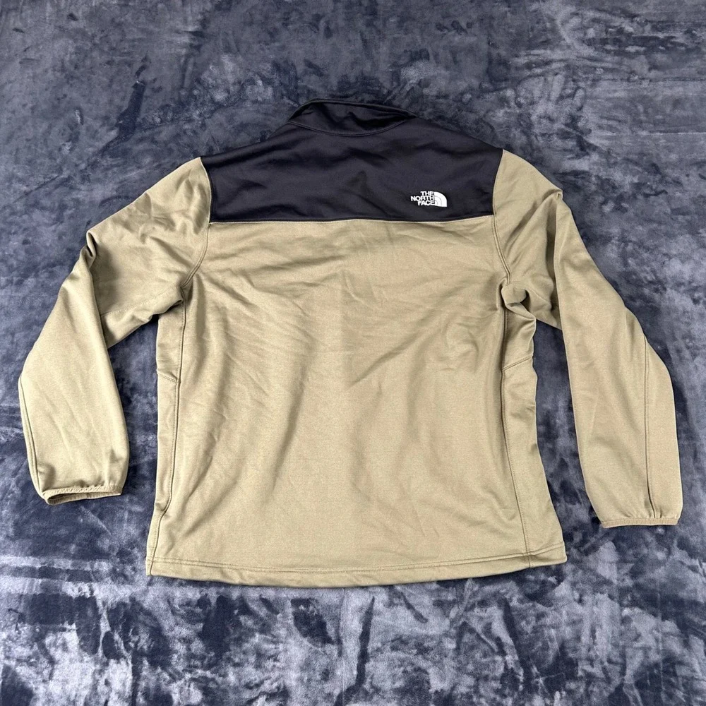 The North Face‎ Softshell Jacket Mens XL Olive Green Black Full Zip Fleece Lined